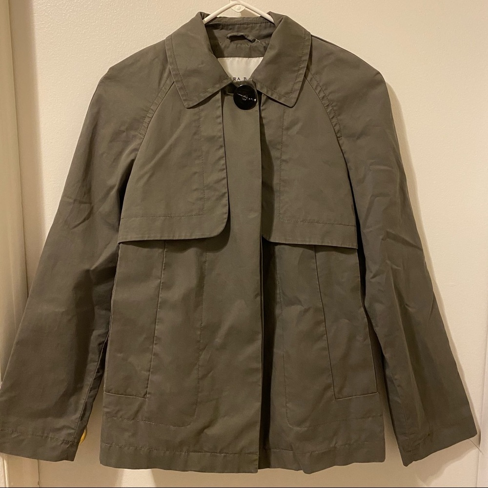 Zara Basic Short Coat - Grey - Size Small